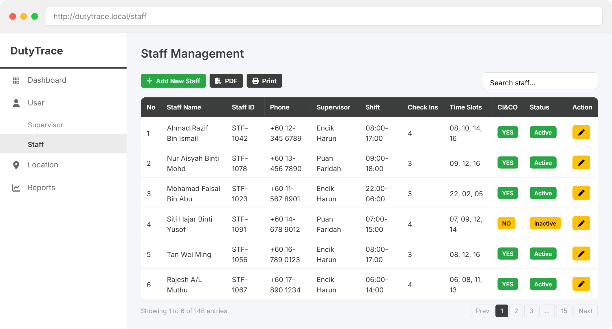 DutyTrace - Screen 3