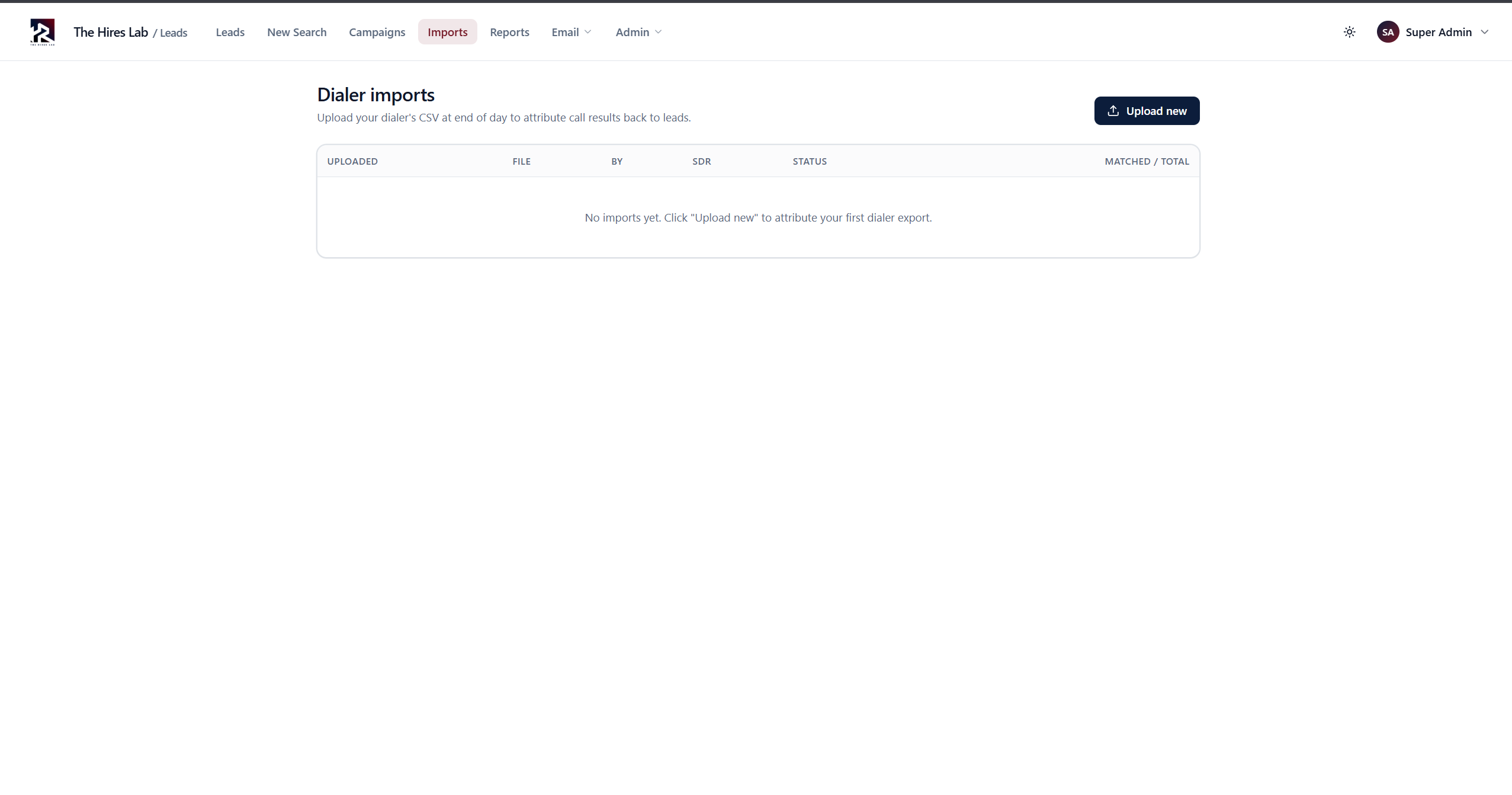 Lead Intelligence Platform - Dialer CSV imports with automatic lead matching
