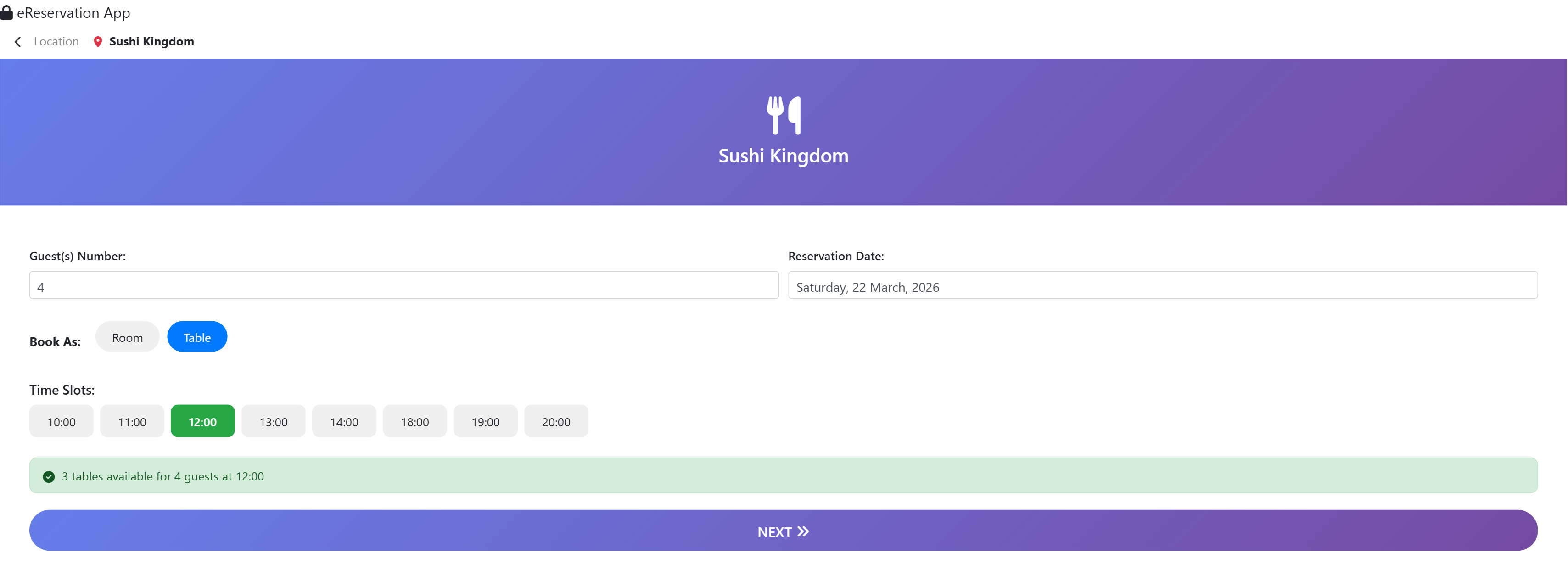 eReservation - Screen 9